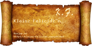 Kleisz Felicián névjegykártya